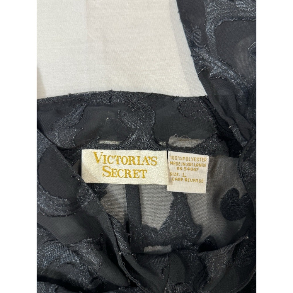 VTG Victorias Secret gold label women Lace‎  slip dress Large black fairy grunge